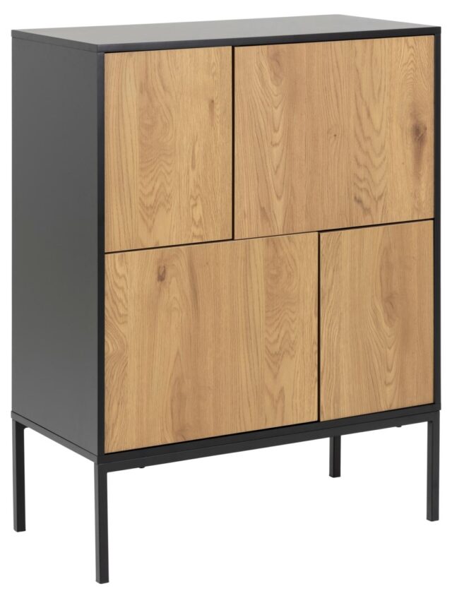 Dressoir Seaford 8211 Zwart Mdf 8211 Eiken Melamine 8211 Metaal Dressoir Seaford 8211 Zwart Mdf 8211 Eiken Melamine 8211 Metaal