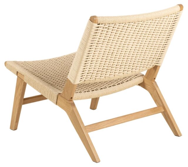 Loungestoel Carson 8211 Beige Vlechten 8211 Eiken Gelakt