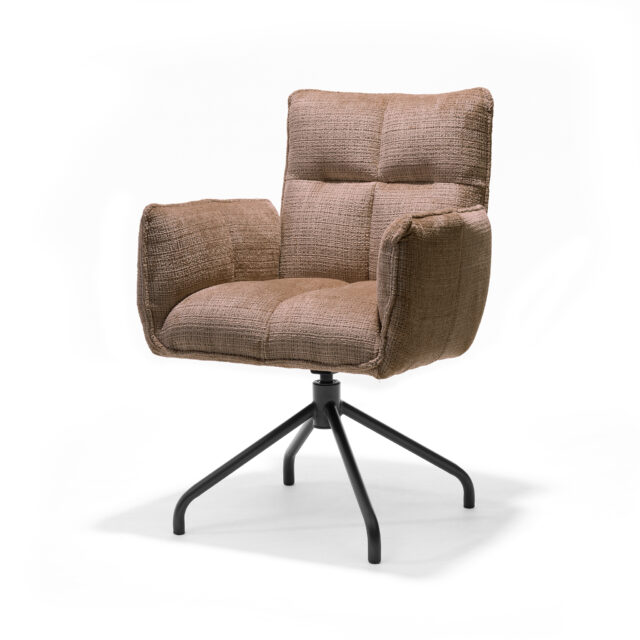Eetkamerstoel Nova Stof Cremona 18 Taupe 8211 360 Draaibaar 8211 Frame Zwart P14