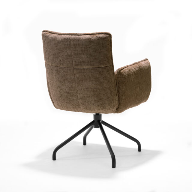 Eetkamerstoel Nova Stof Cremona 18 Taupe 8211 360 Draaibaar 8211 Frame Zwart P14