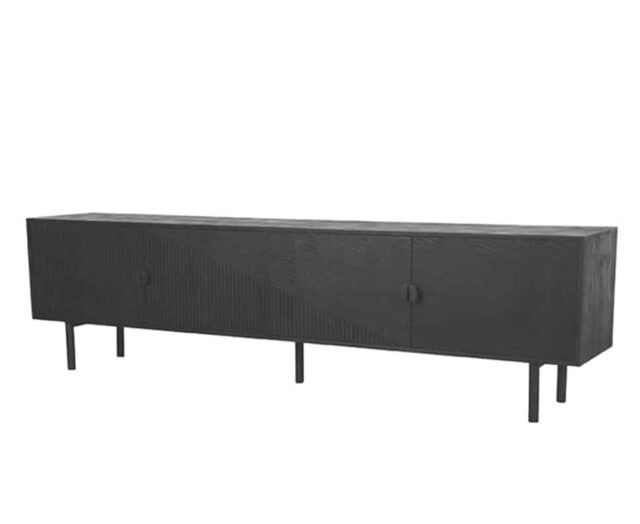 Tv Dressoir Cotia 8211 Zwart Mangohout 8211 Metaal