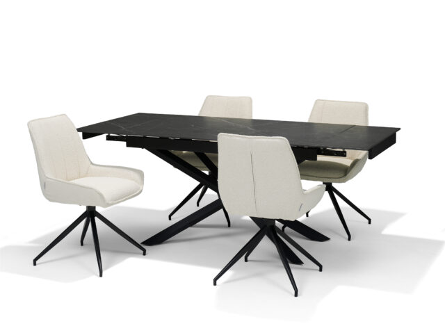 Eetkamertafel Reno 8211 Zwart Deckstone 8211 136 196 215 90 Cm 8211 Uitschuifbaar Eetkamertafel Reno 8211 Zwart Deckstone 8211 136 196 215 90 Cm 8211 Uitschuifbaar