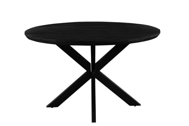 Eetkamertafel Jesper 8211 Hardhout Zwart 8211 Rond 120 Cm