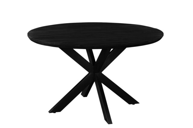 Eetkamertafel Jesper 8211 Hardhout Zwart 8211 Rond 120 Cm