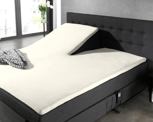 Hoeslaken Splittopper Katoen 8211 Crme 8211 160 215 220 Cm