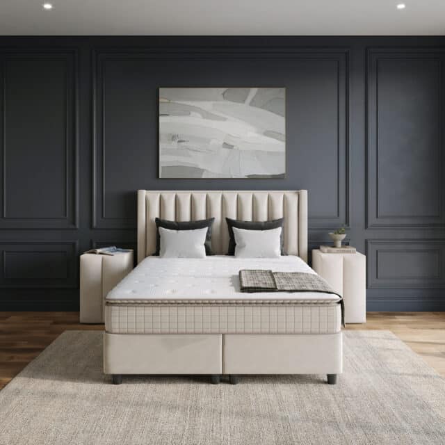 Opbergboxspring Blackpearl 8211 Stof Beige 8211 90 215 200 Cm