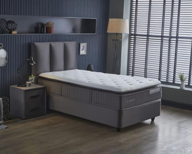 Opbergboxspring Birdybedd 8211 Stof Antraciet 8211 90 215 200 Cm