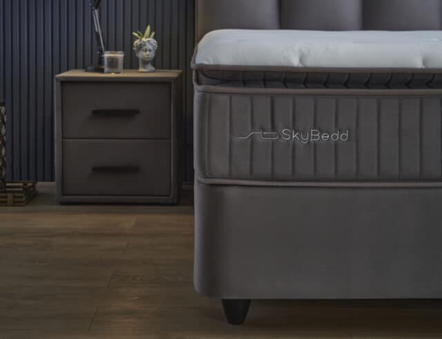 Opbergboxspring Birdybedd 8211 Stof Antraciet 8211 90 215 200 Cm