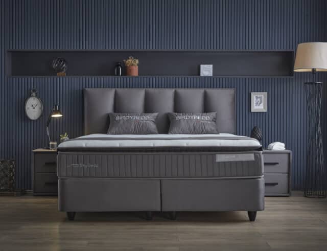 Opbergboxspring Birdybedd 8211 Antraciet Velvet 8211 140 215 200 Cm