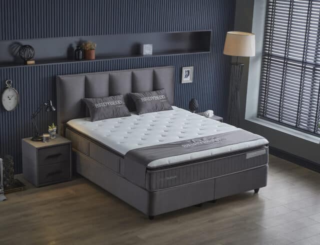 Opbergboxspring Birdybedd 8211 Stof Velvet Antraciet 8211 180 215 200 Cm