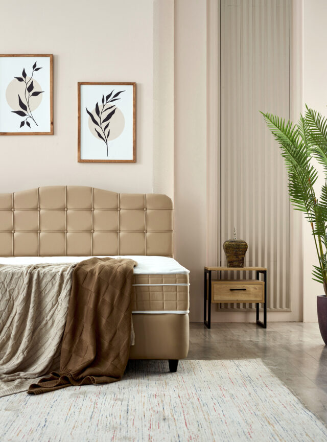 Opbergboxspring Marrakech 8211 Kunstleer Beige 8211 140 215 200 Cm