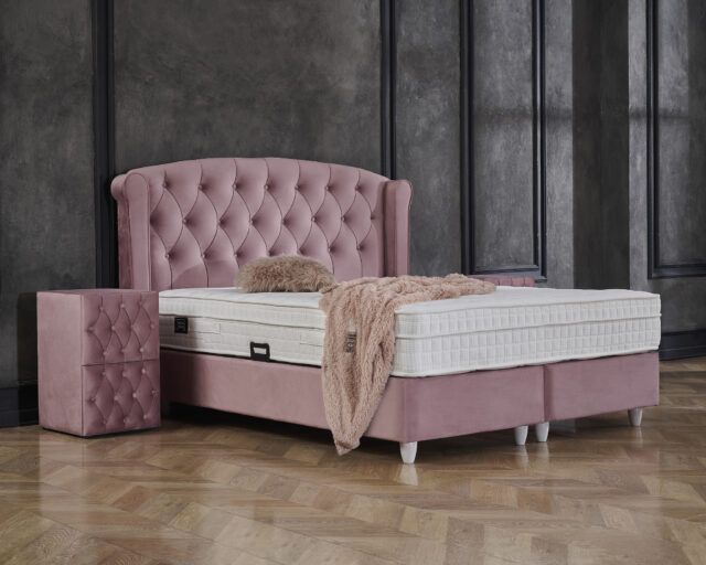 Opbergboxspring Aurora 8211 Velvet Roze 8211 160 215 200 Cm