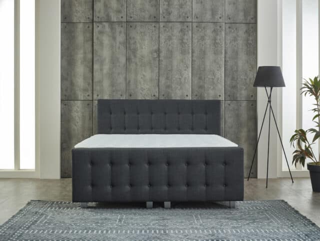 Opbergboxspring Shurgard 8211 Stof Antraciet 8211 140 215 200 Cm 8211 Met Voetbord