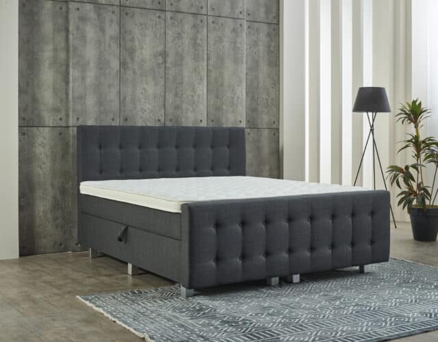 Opbergboxspring Shurgard 8211 Stof Antraciet 8211 140 215 200 Cm 8211 Met Voetbord