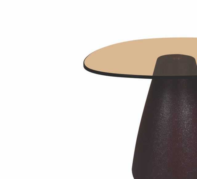 Bijzettafel Brix Mylon 8211 Bruin Metaal 8211 Rookglas 8211 50 Cm