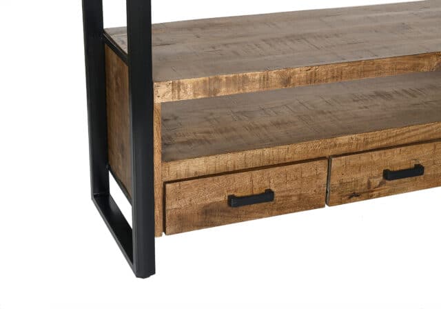 Wandmeubel Nairobi High 8211 Mangohout 8211 Metaal 8211 Hoogte 150 Cm