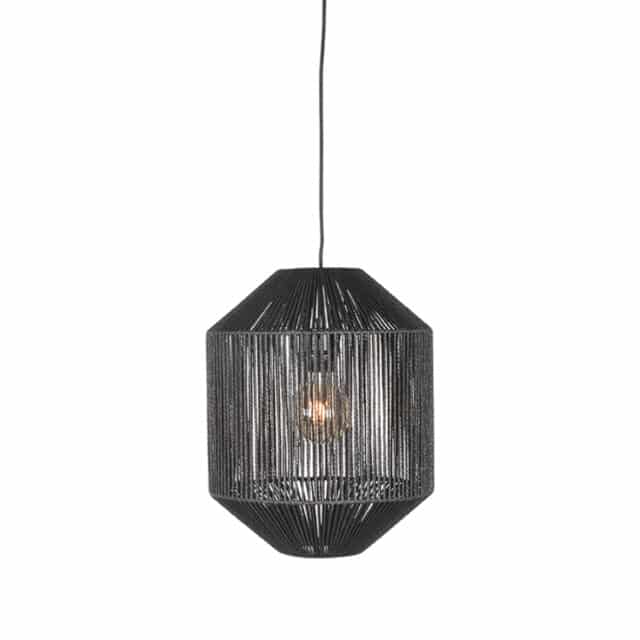 Hanglamp Ibiza 8211 Zwart 8211 Jute 8211 1 Lichts Cilinder