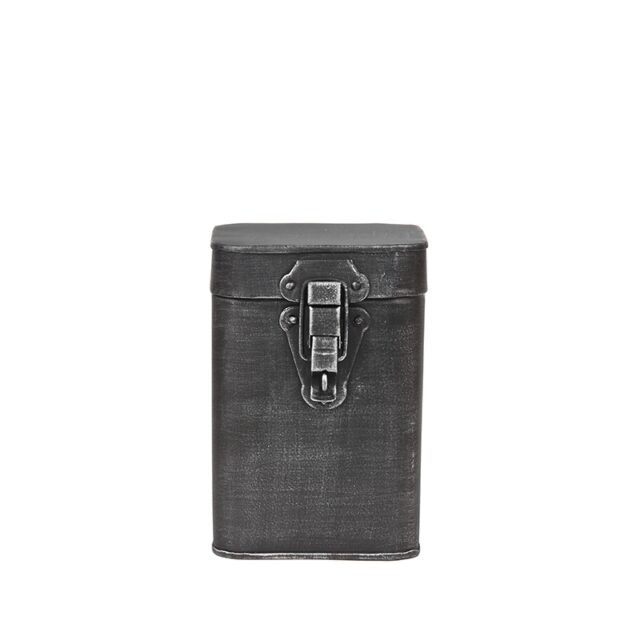 Opbergkist 8211 Antiek Grijs 8211 Metaal 8211 M 8211 12x12x17 Cm