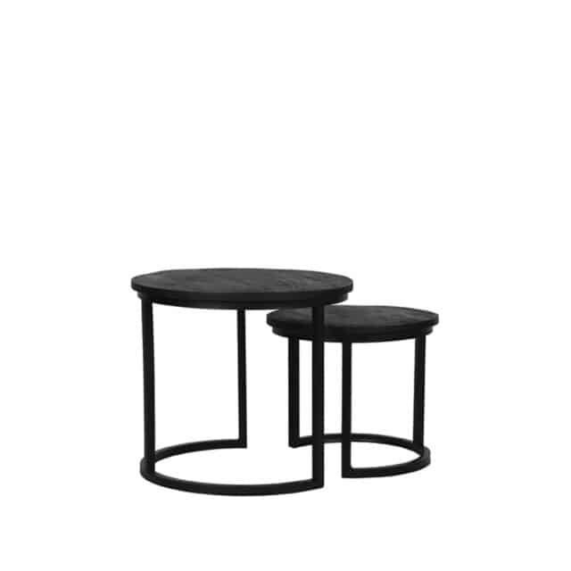 Salontafel Duo 8211 Zwart 8211 Mangohout