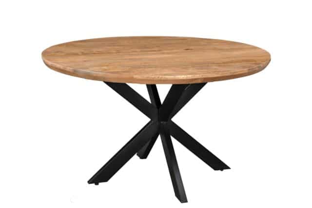 Eetkamertafel Jesper 8211 Naturel Hardhout 8211 Metaal 8211 Rond 8211 150 Cm