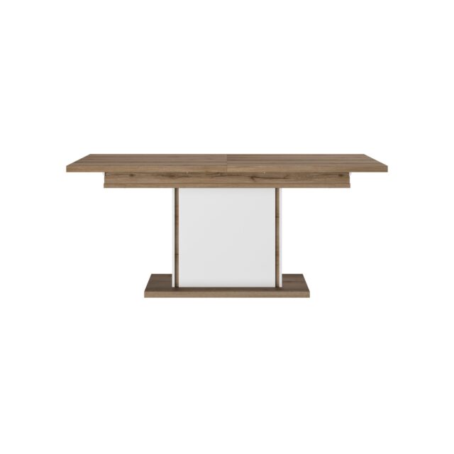 Eetkamertafel Otello 8211 Hoogglans Wit Eiken Melamine 8211 Verlengbaar