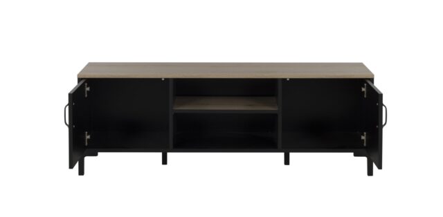 Tv Meubel Manchester 8211 Chne Helvezia Zwart 8211 2 Deuren 2 Vakken