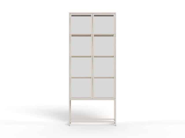 Vitrinekast Seaford 8211 Grijs Gepoedercoat Stalen Frame