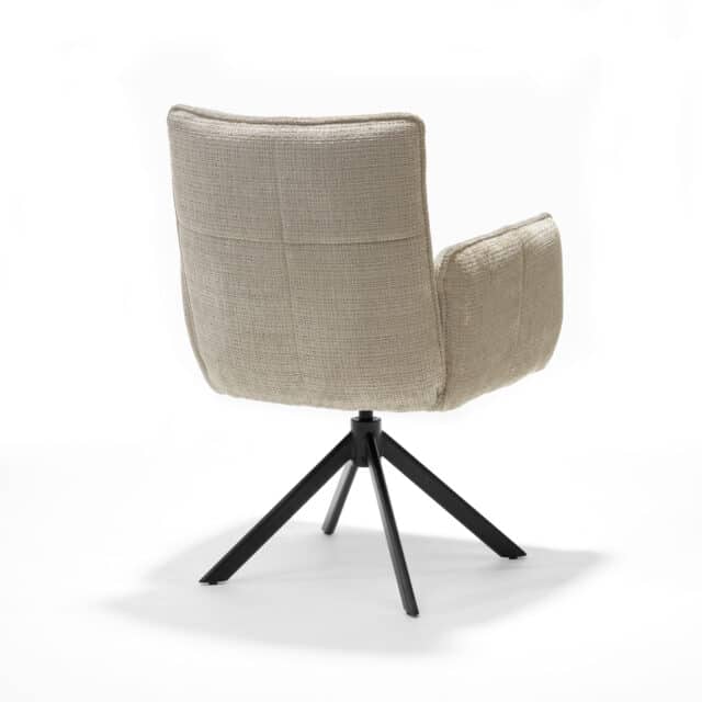 Eetkamerstoel Nova 8211 Stof Cremona 02 Ecru 8211 360 Draaibaar 8211 Metaal