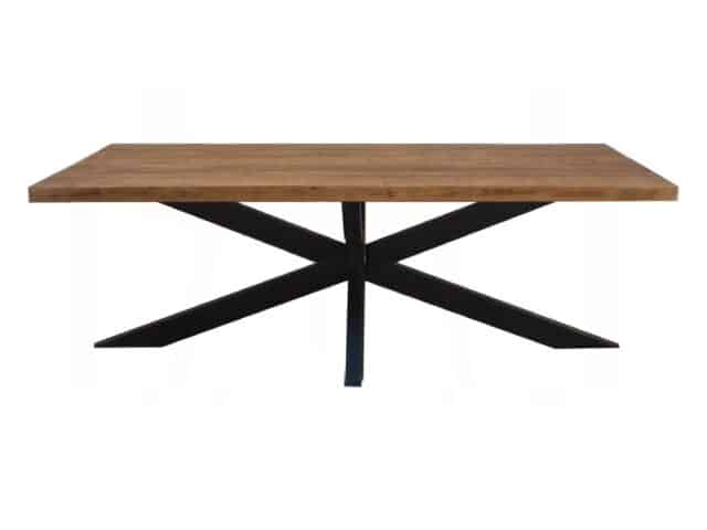 Eetkamertafel Brix 8211 Massief Mangohout 8211 Spinpoot Metaal 8211 160 Cm