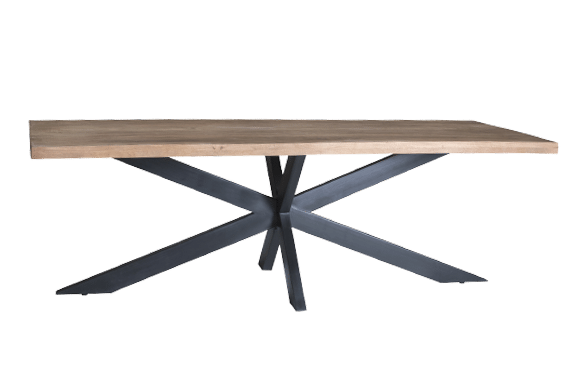 Eetkamertafel Brix Sturdy 8211 Mangohout 8211 Spinpoot Metaal 8211 200 Cm