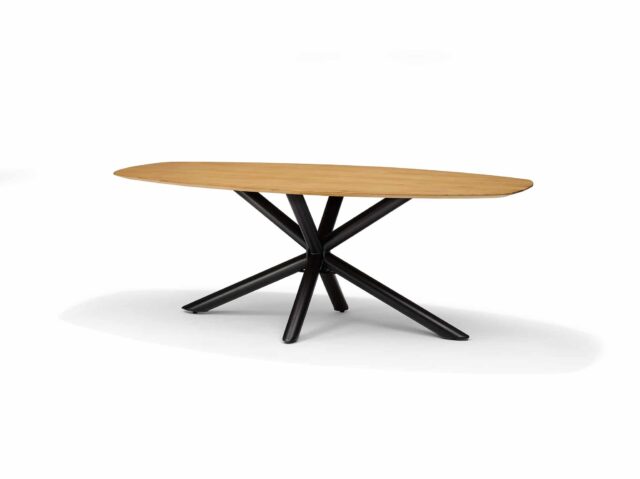 Eetkamertafel Sirius 8211 Mango Naturel 8211 190 215 110 Cm 8211 Bootvormig