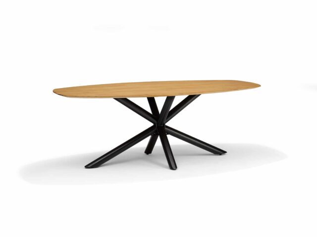 Eetkamertafel Sirius 8211 Mango Naturel 8211 220 215 110 Cm 8211 Bootvorm