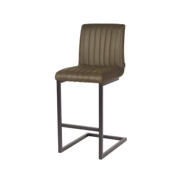 Barkruk Milo 8211 Army Green 8211 Microfiber 8211 Metaal 8211 Zithoogte 65 Cm
