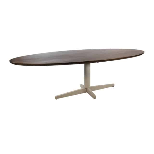 Eetkamertafel Scorpio 8211 Mango Bruin Walnoot 8211 220 Cm 8211 Ovaal 8211 Poot Beige