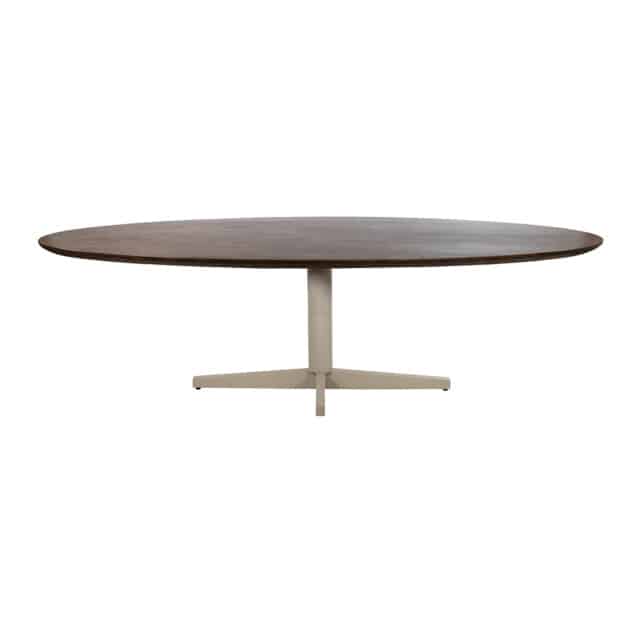 Eetkamertafel Scorpio 8211 Mango Bruin Walnoot 8211 220 Cm 8211 Ovaal 8211 Poot Beige
