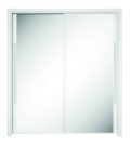 Linnenkast Cyrus - Wit MDF - 200 cm - Met 2 schuifdeuren met spiegels