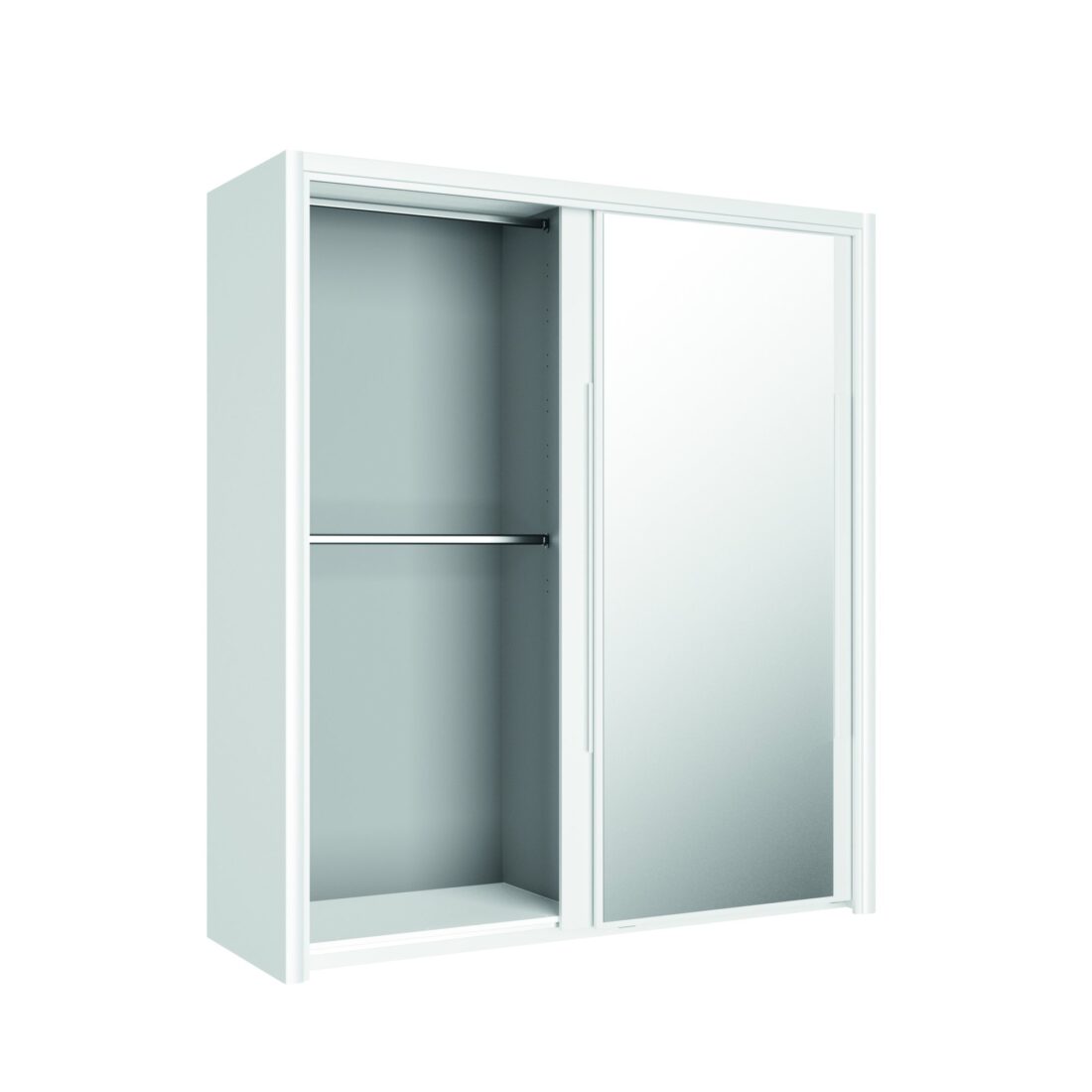 Linnenkast Cyrus 8211 Wit Mdf 8211 200 Cm 8211 Met 2 Schuifdeuren Met Spiegels