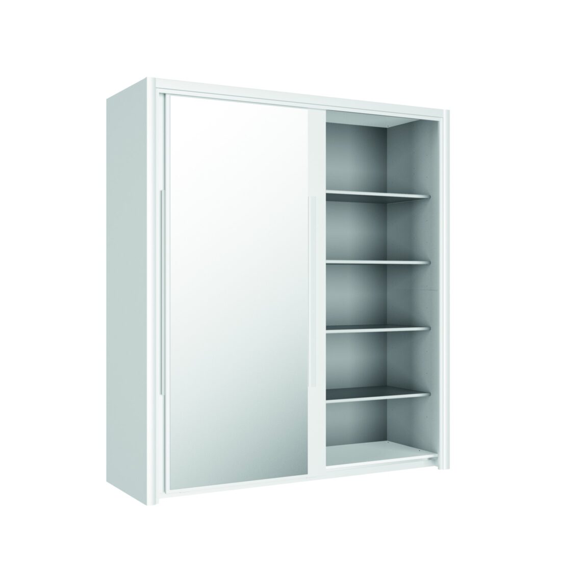 Linnenkast Cyrus 8211 Wit Mdf 8211 200 Cm 8211 Met 2 Schuifdeuren Met Spiegels