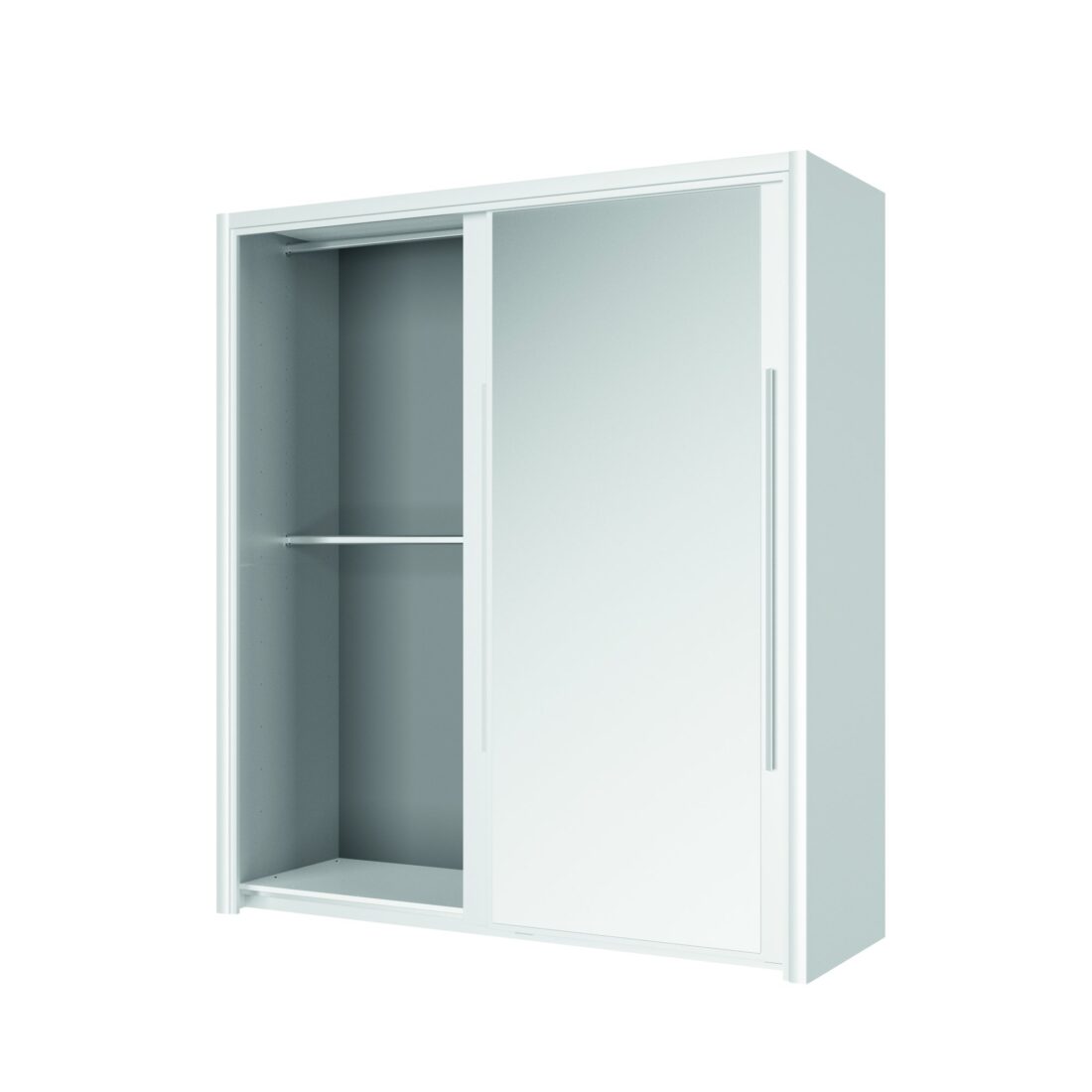 Linnenkast Cyrus 8211 Wit Mdf 8211 200 Cm 8211 Met 2 Schuifdeuren Met Spiegels