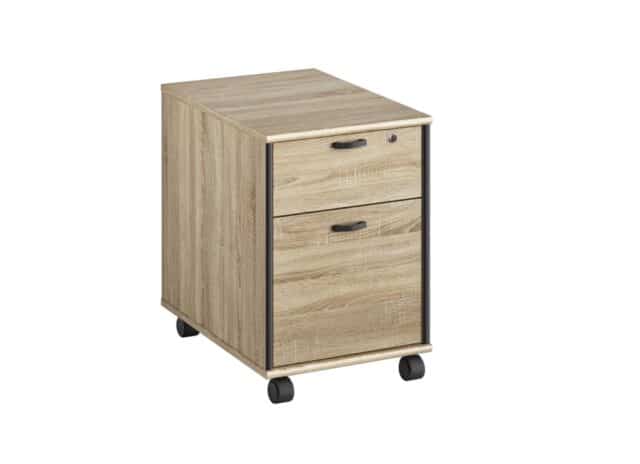 Ladekast Mobiel Mambo 8211 Zwart Sonoma Eiken 8211 Met 2 Lades