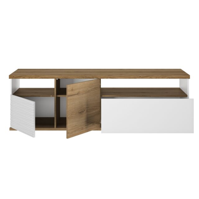 Tv Meubel Otello 8211 Wit Hoogglans 8211 2 Deuren 1 Lade