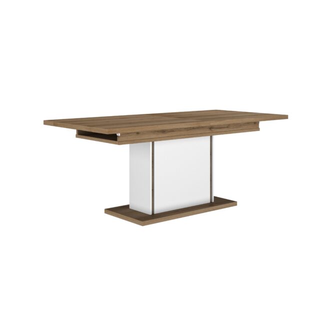 Eetkamertafel Otello 8211 Hoogglans Wit Eiken Melamine 8211 Verlengblad 8211 190 Cm