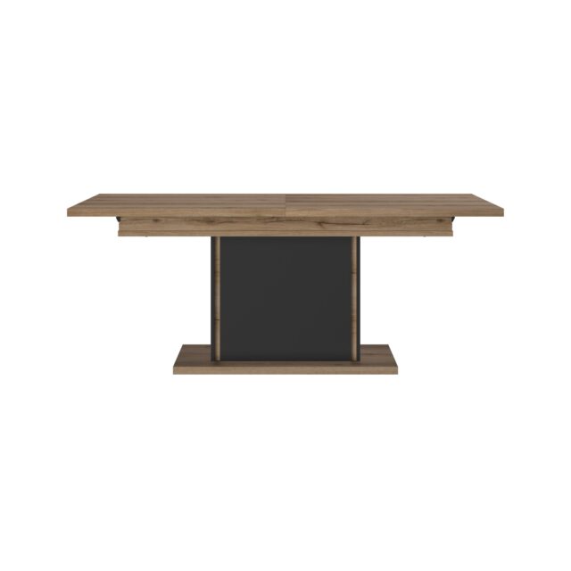 Eetkamertafel Otello 8211 Eken Melamine Matzwart 8211 Uitschuifblad 8211 190 Cm