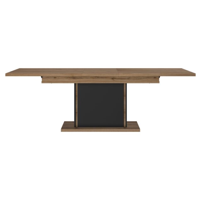 Eetkamertafel Otello 8211 Eken Melamine Matzwart 8211 Uitschuifblad 8211 190 Cm