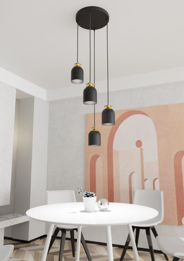 Hanglamp Target 8211 Premium Blauw Goudkleur 8211 4 Lamps