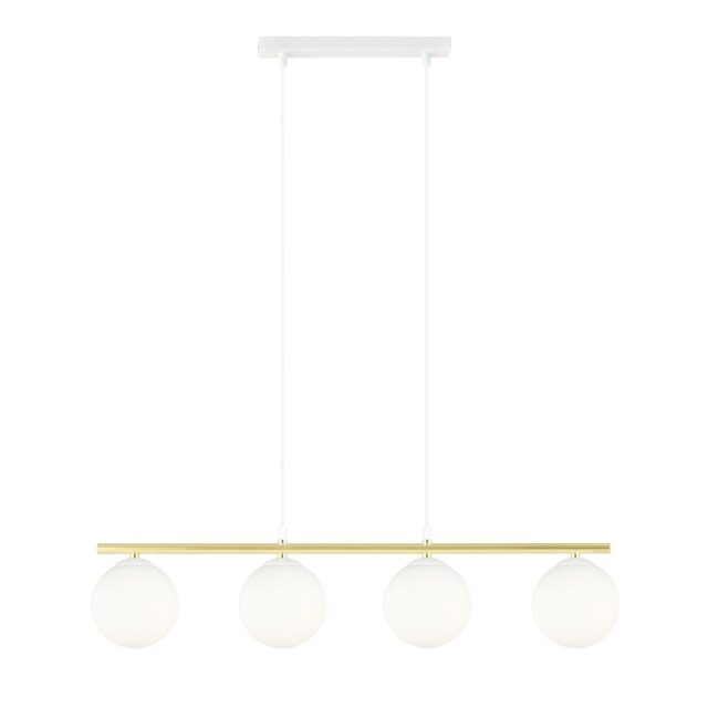 Hanglamp Allora 8211 Wit Opaal Goudkleur 8211 4 Lamps