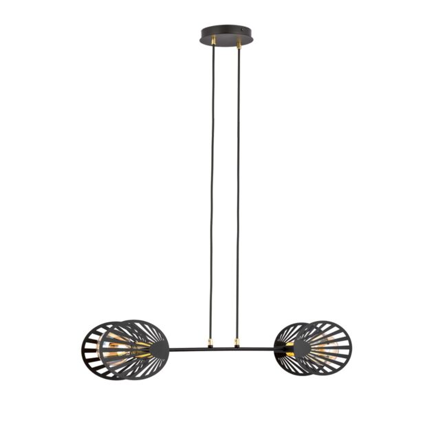 Hanglamp Playa 8211 Zwart Goudkleur 8211 2 Lamps