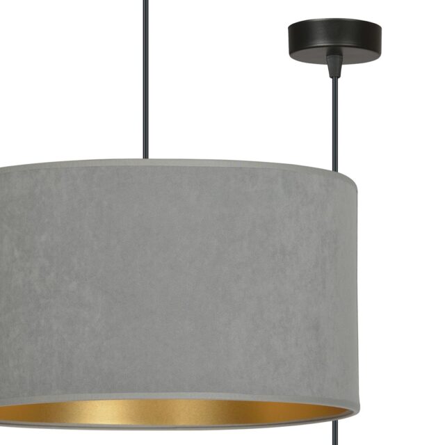 Hanglamp Hilde 8211 Grijs Goudkleur 8211 Stoffen Kap
