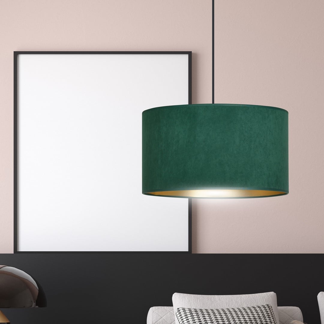 Hanglamp Hilde 8211 Groen Goudkleur 8211 Stoffen Kap