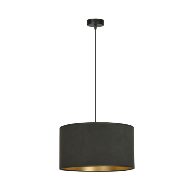 Hanglamp Hilde 8211 Zwart Goudkleur 8211 Velours Stoffen Kap